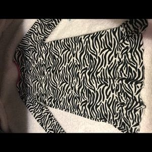 Long Sleeve Zebra Print Night-Gown